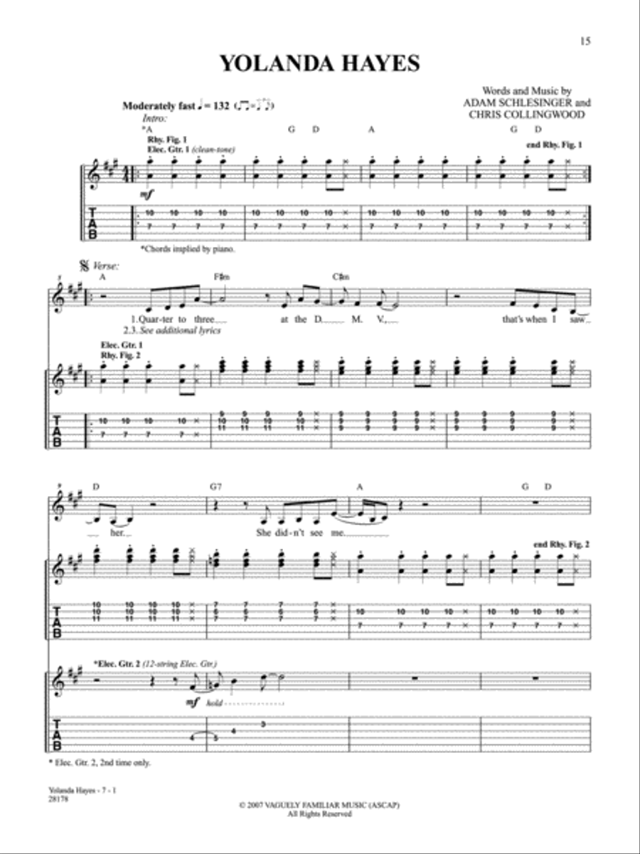 Yolanda Hayes Guitar Tablature scores gallery preview page 1