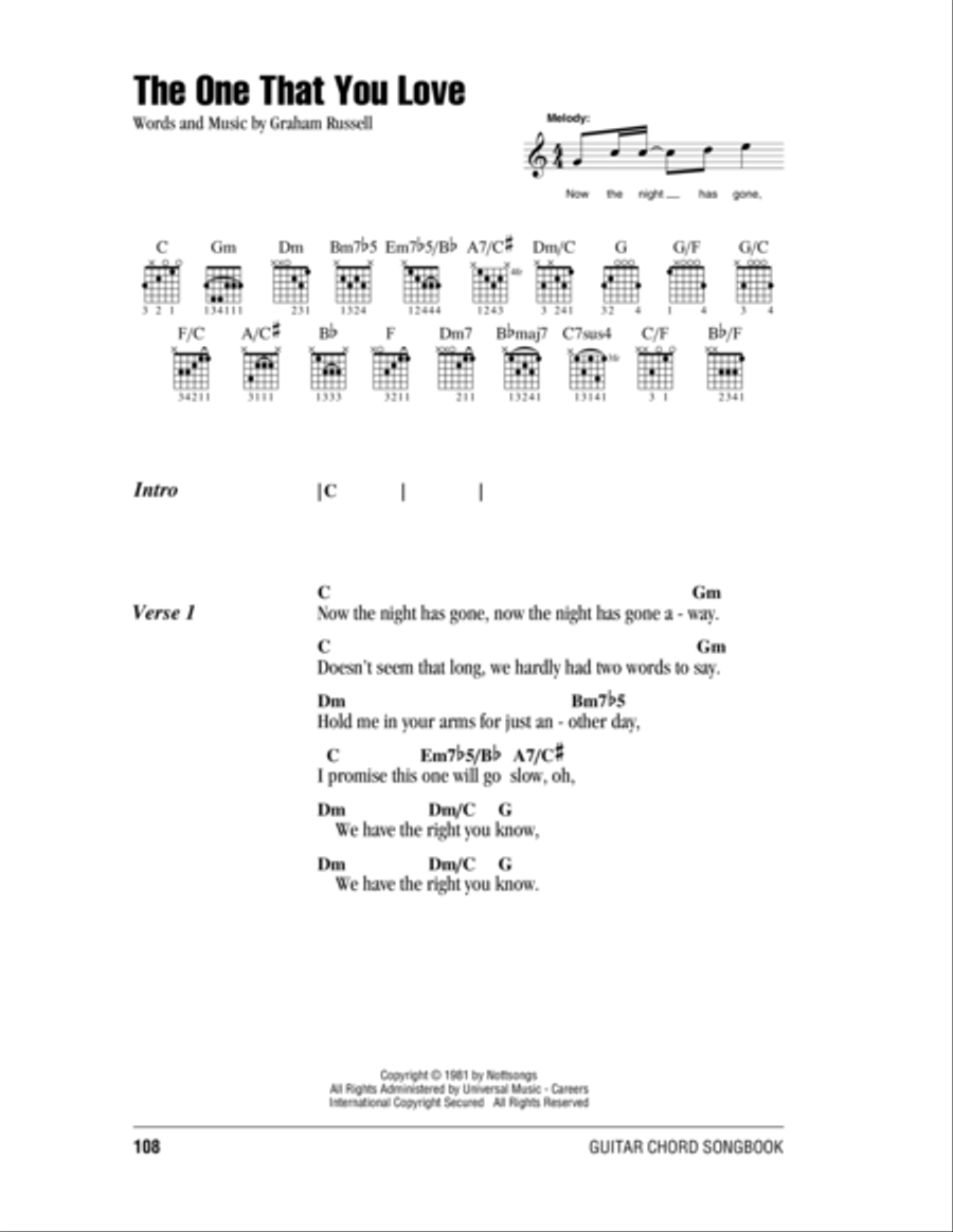 The One That You Love Acoustic Guitar scores gallery preview page 1