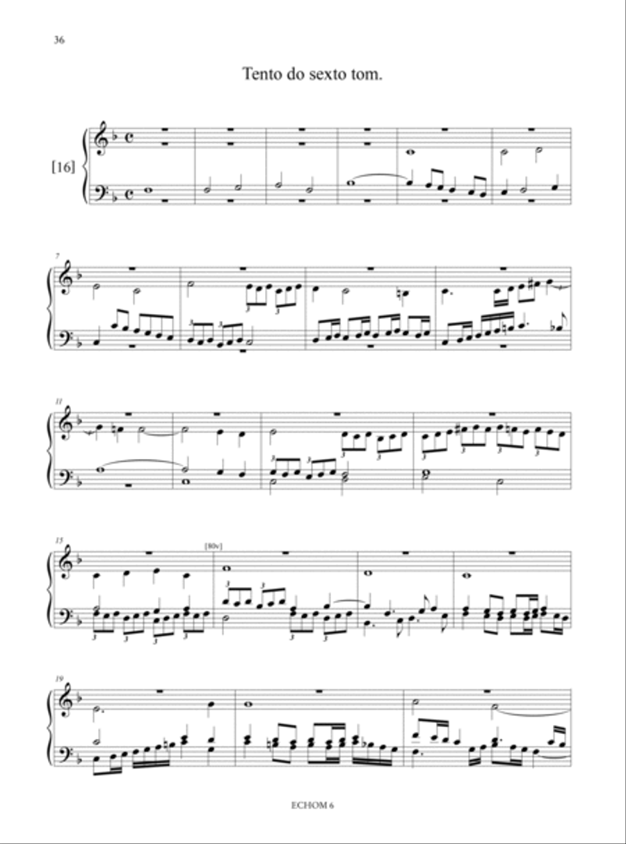 Flores de Musica (1620) - Vol. II: Tentos (5th-8th tone), Susanas Organ scores gallery preview page 5