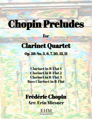 Book cover for Chopin Preludes for Clarinet Quartet