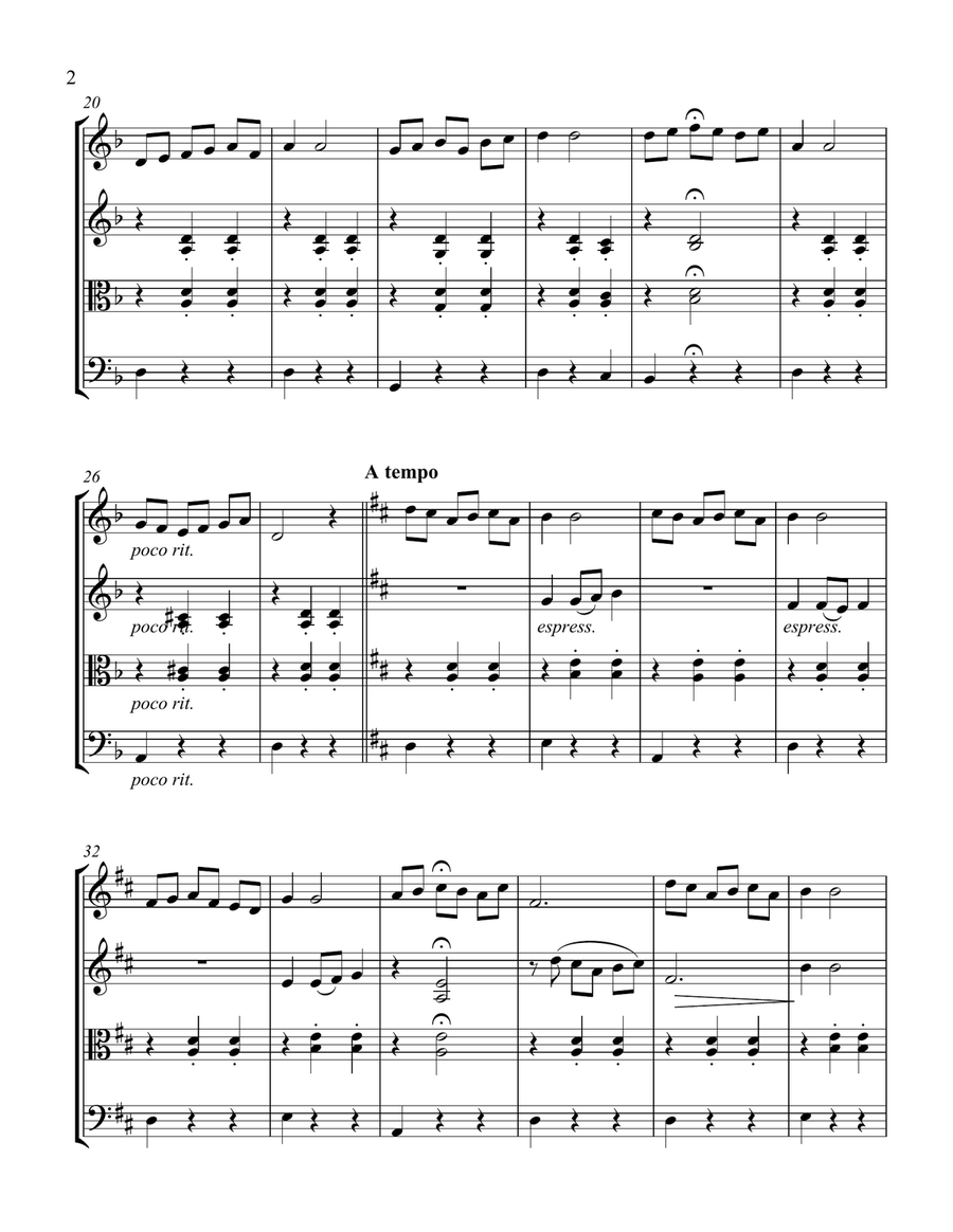 Torna a Sorrento for String Quartet String Quartet scores gallery preview page 2