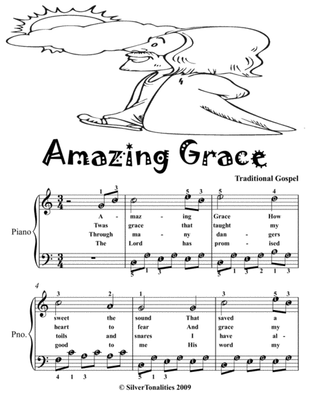 Amazing Grace Easy Piano Sheet Music 2nd Edition