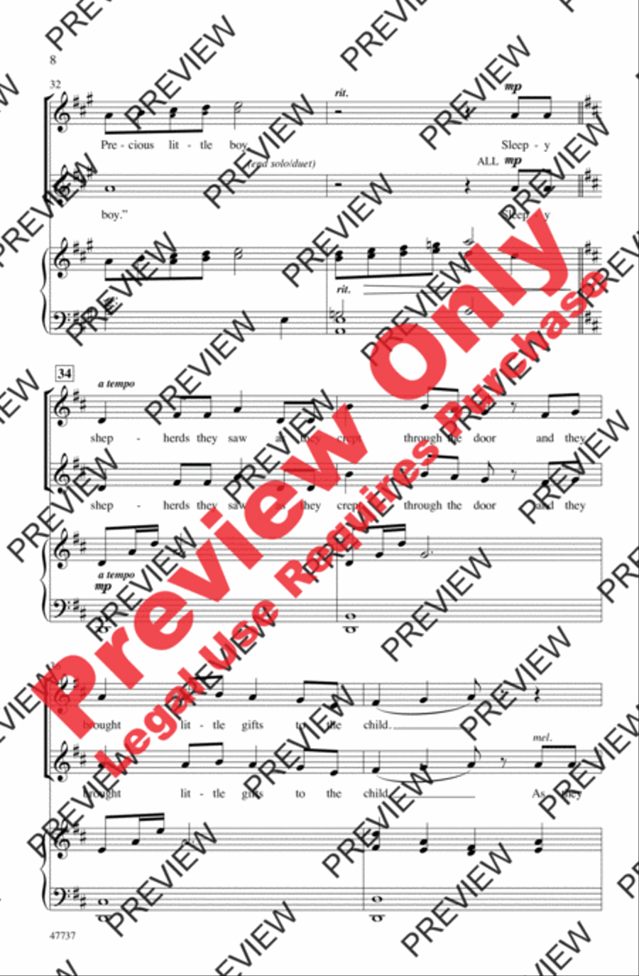 The Cat and the Mouse Carol 2-Part scores gallery preview page 7