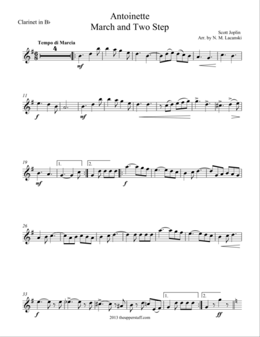 Antoinette B-Flat Clarinet scores gallery preview page 1