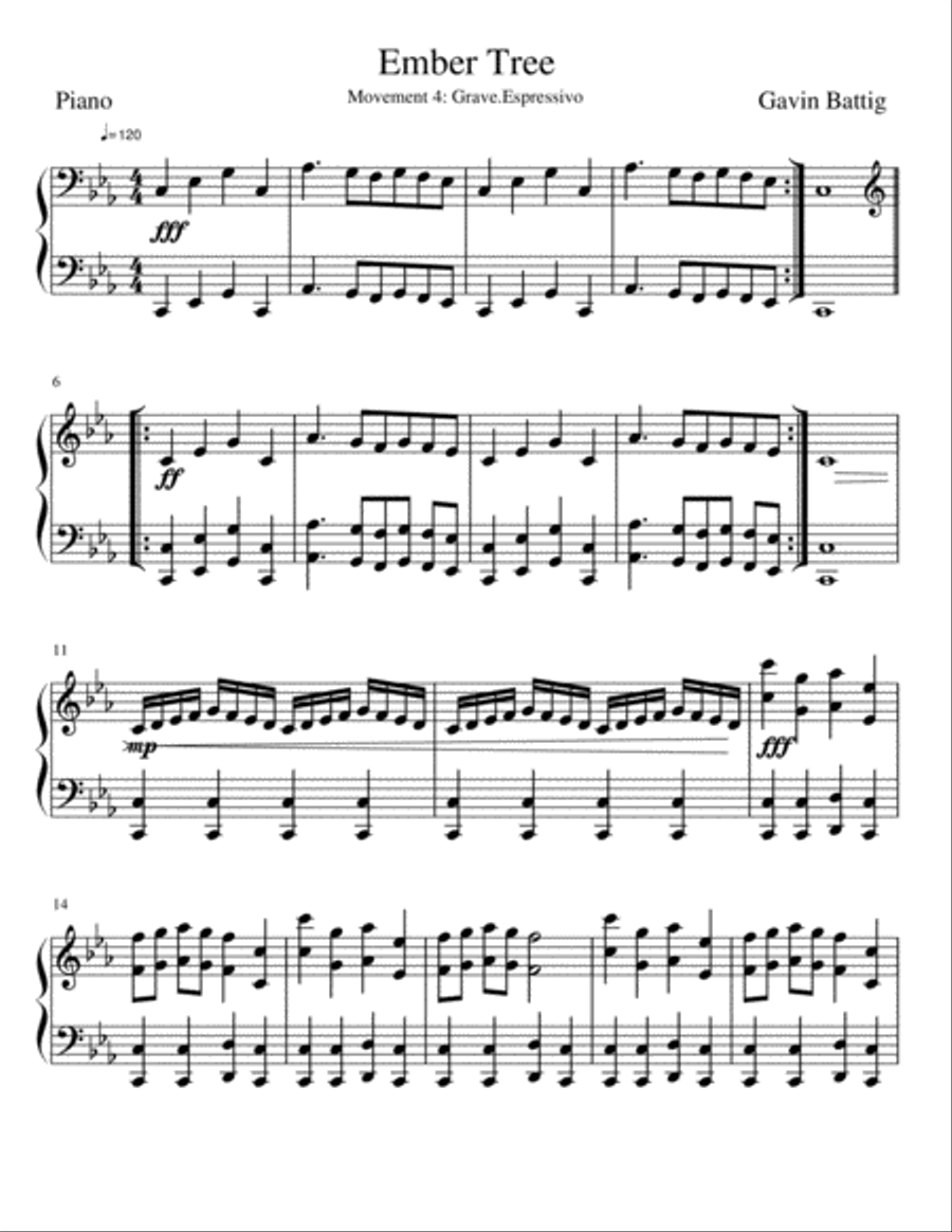 Ember Tree Movement 4 Piano Solo scores gallery preview page 1