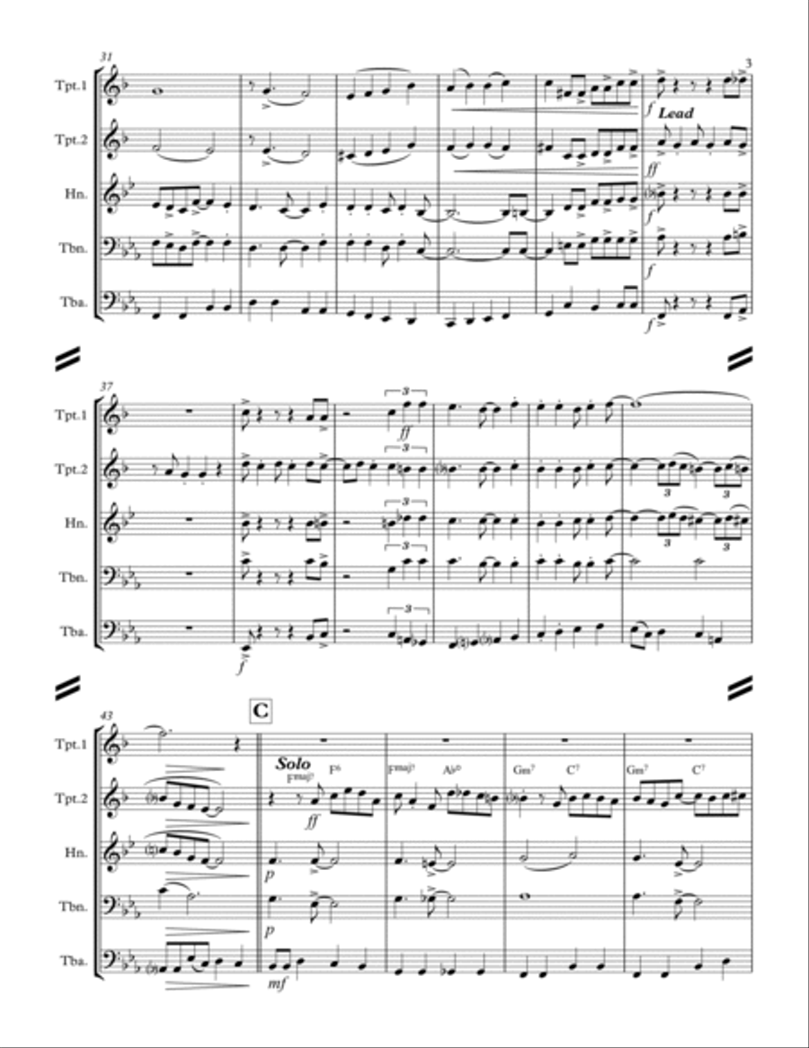 CHICAGO (That Toddlin' Town) (for Brass Quintet) Brass Quintet scores gallery preview page 4