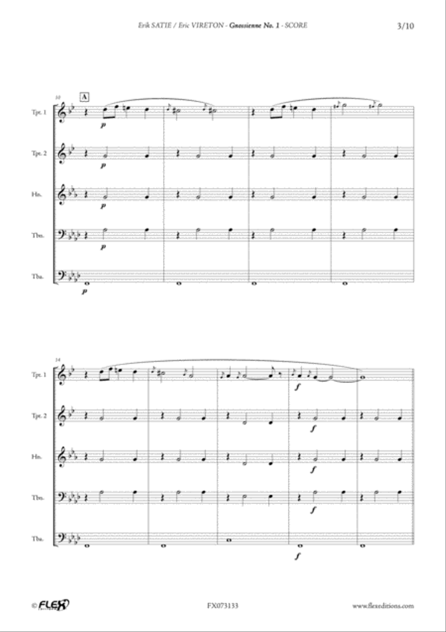 Gnossienne No. 1 Horn scores gallery preview page 3