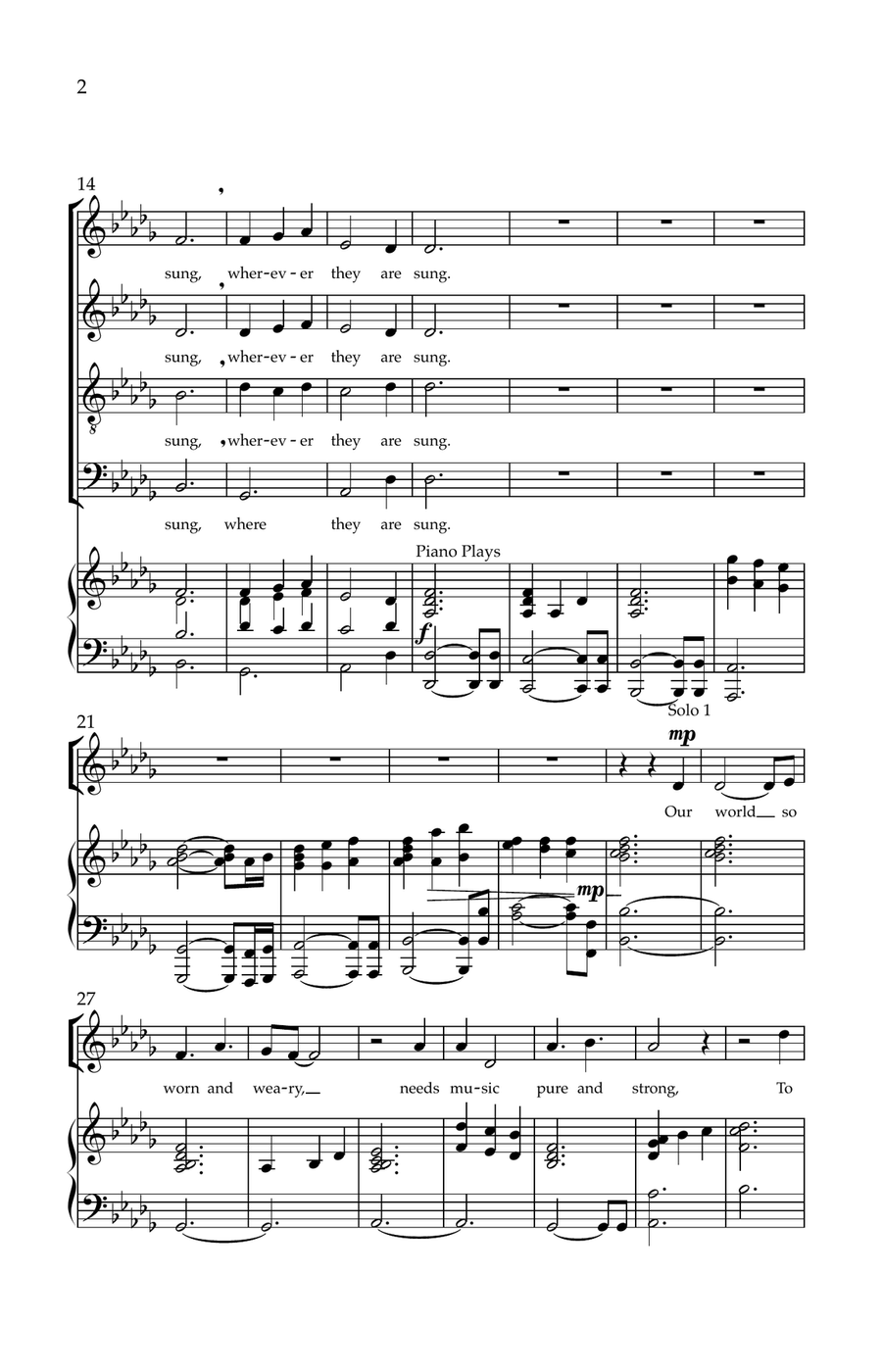 Song for the People Song for the People 4-Part scores gallery preview page 2