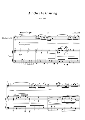 Book cover for Bach - Air on the G String for Clarinet in Bb and Piano