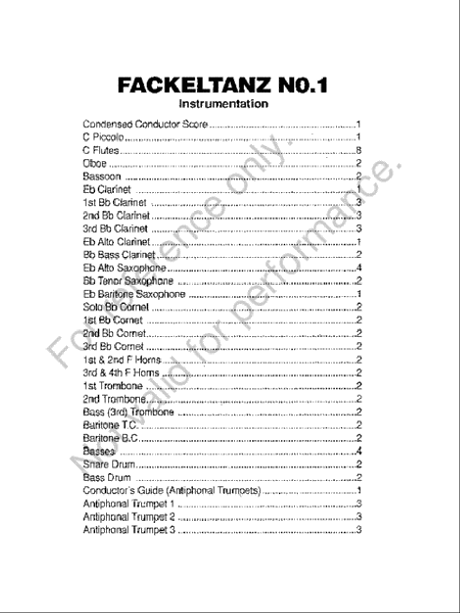 Fackeltanz #1 Concert Band scores gallery preview page 2