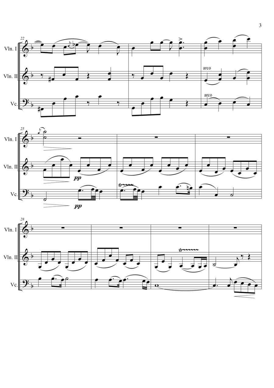 Love Of My Life String Trio scores gallery preview page 3