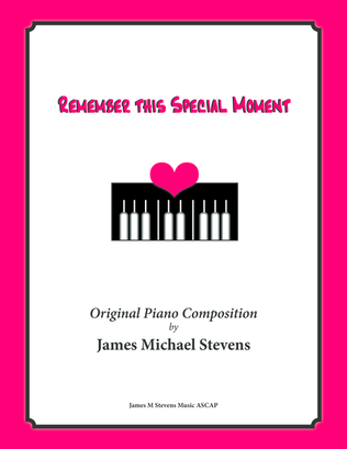 Book cover for Remember this Special Moment (Romantic Piano)