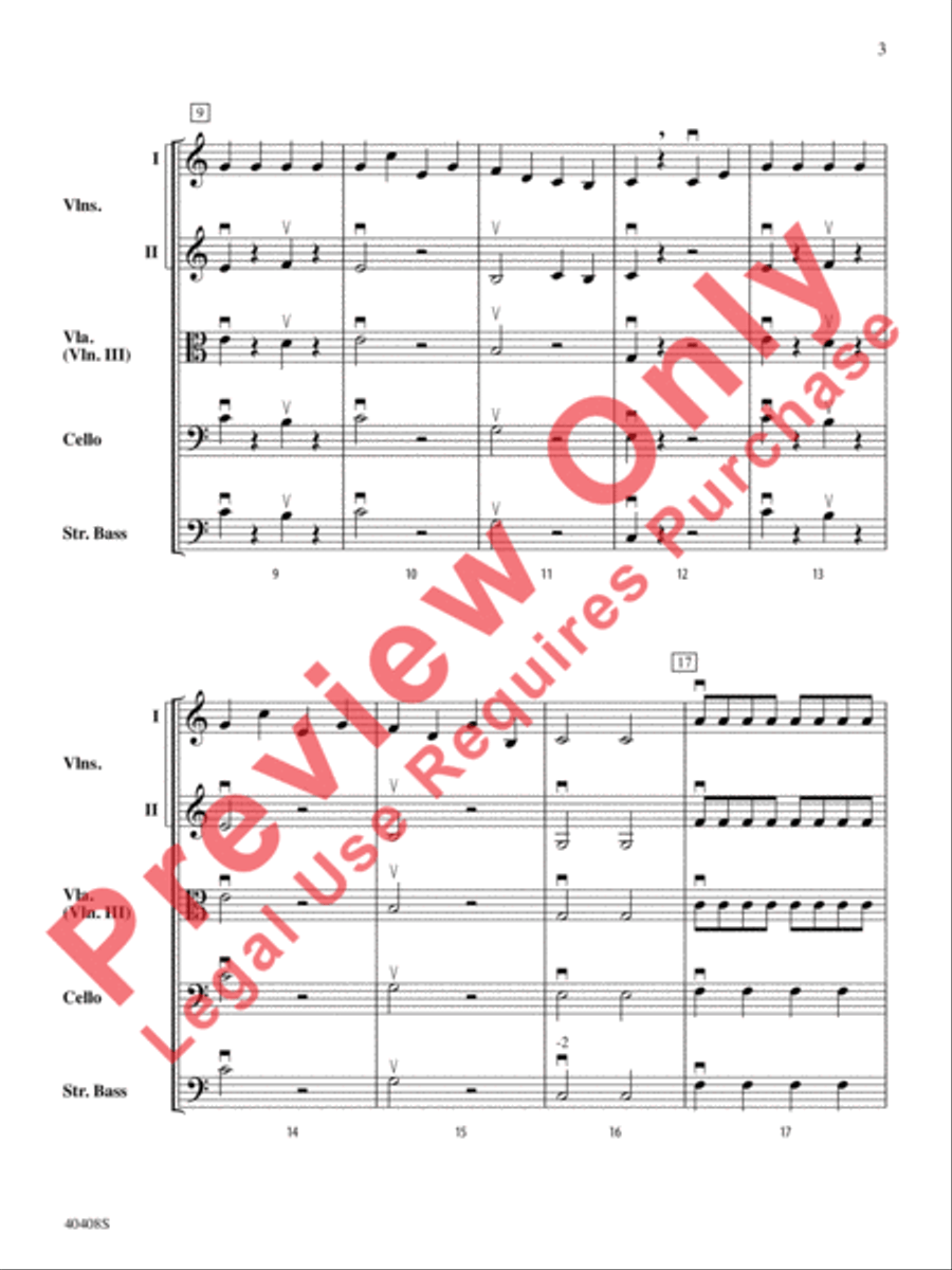 Country Dance in C String Orchestra scores gallery preview page 4