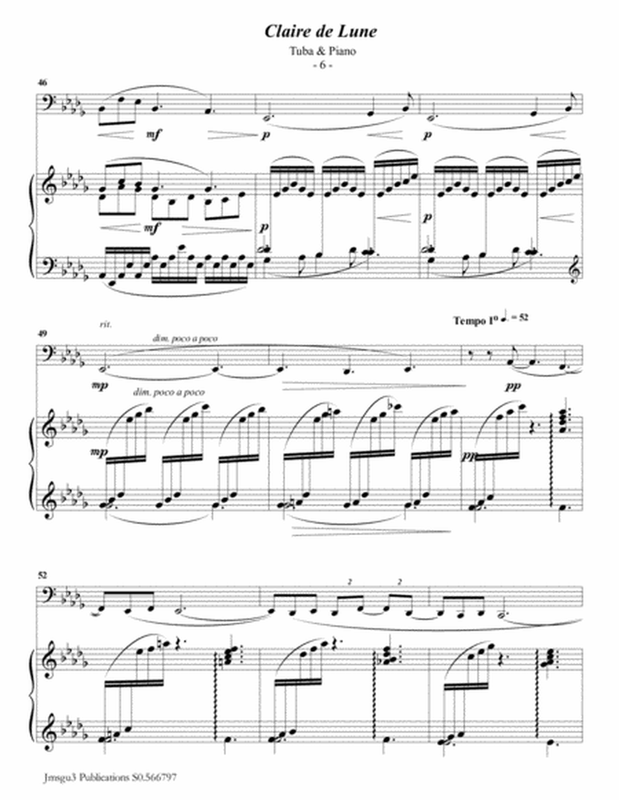 Debussy: Claire de Lune for Tuba & Piano image number null