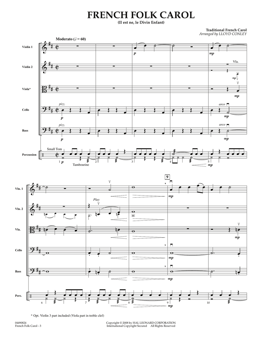 French Folk Carol - Full Score Orchestra scores gallery preview page 3