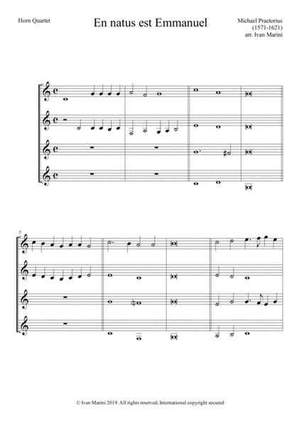 En Natus Est Emmanuel - Michael Praetorius - for Horn Quartet
