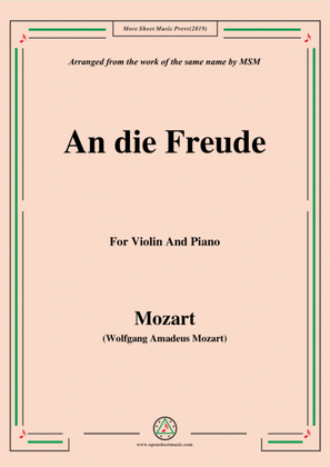 Book cover for Mozart-An die freude,for Violin and Piano