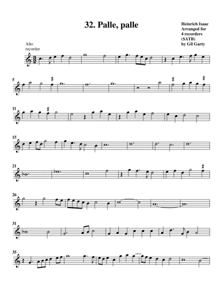 32. Palle, palle (arrangement for 4 recorders)