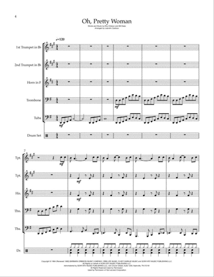 Oh, Pretty Woman Small Ensemble scores gallery preview page 4