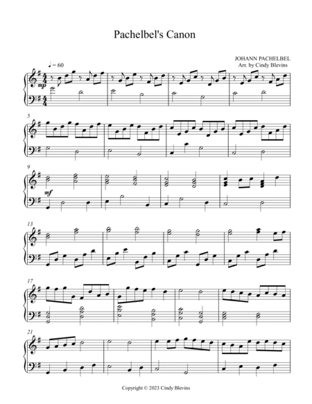 Pachelbel's Canon, Piano and Tin Whistle (D) image number null