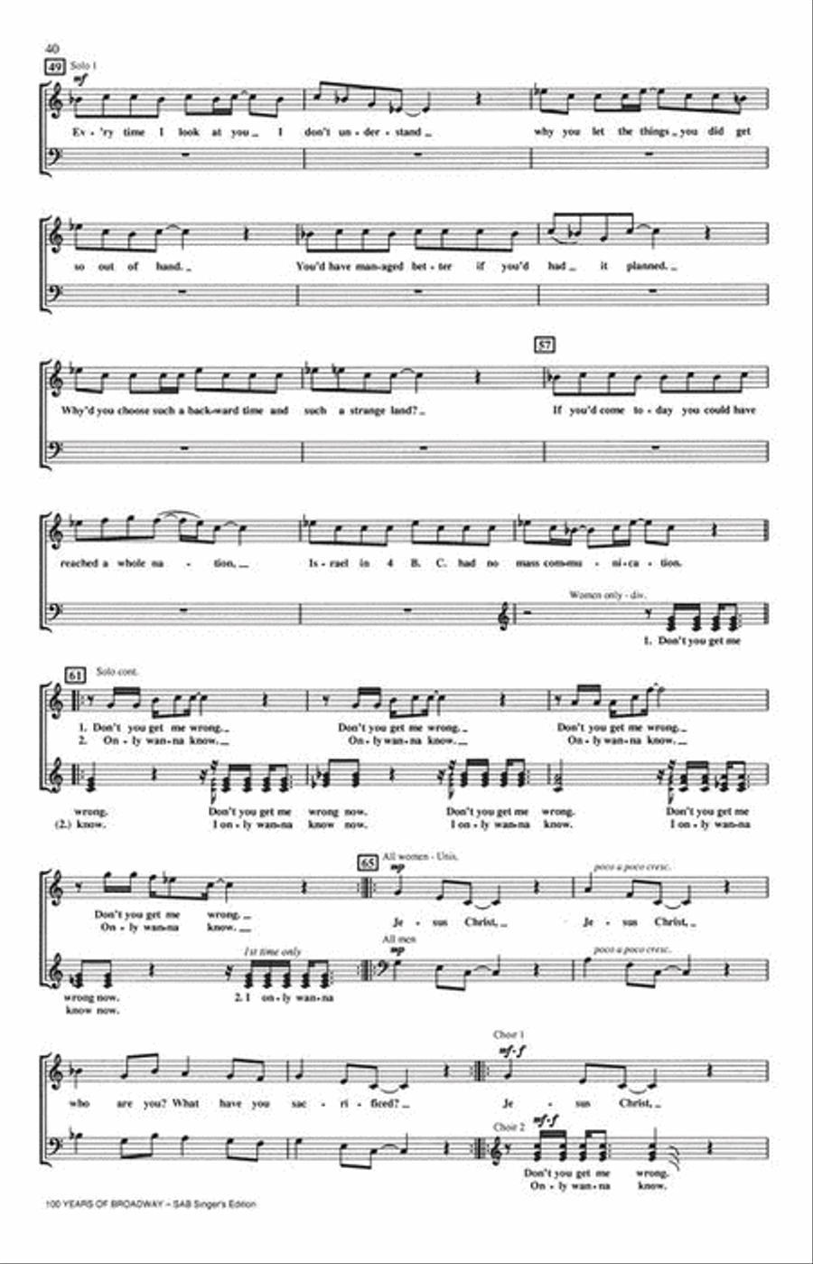 100 Years of Broadway (Medley) 3-Part scores gallery preview page 7