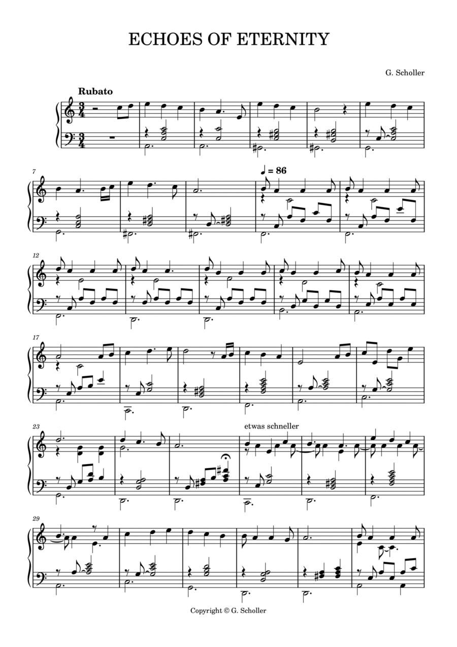 Echoes of Eternity Piano Solo scores gallery preview page 1