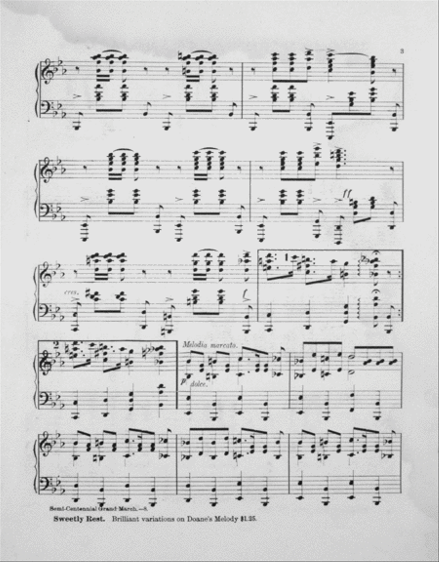 Semi-Centennial Grand March Piano Solo scores gallery preview page 3