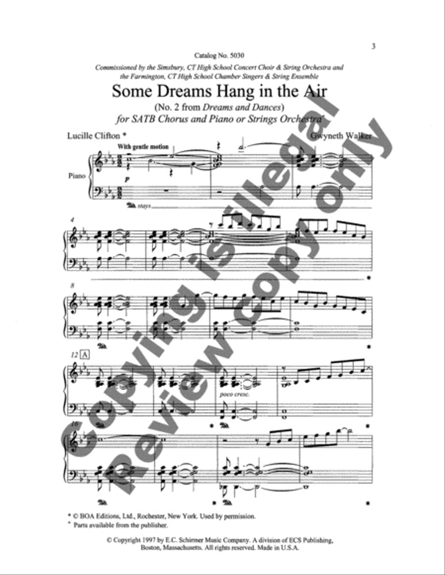 Dreams and Dances: 2. Some Dreams Hang in the Air 4-Part scores gallery preview page 9