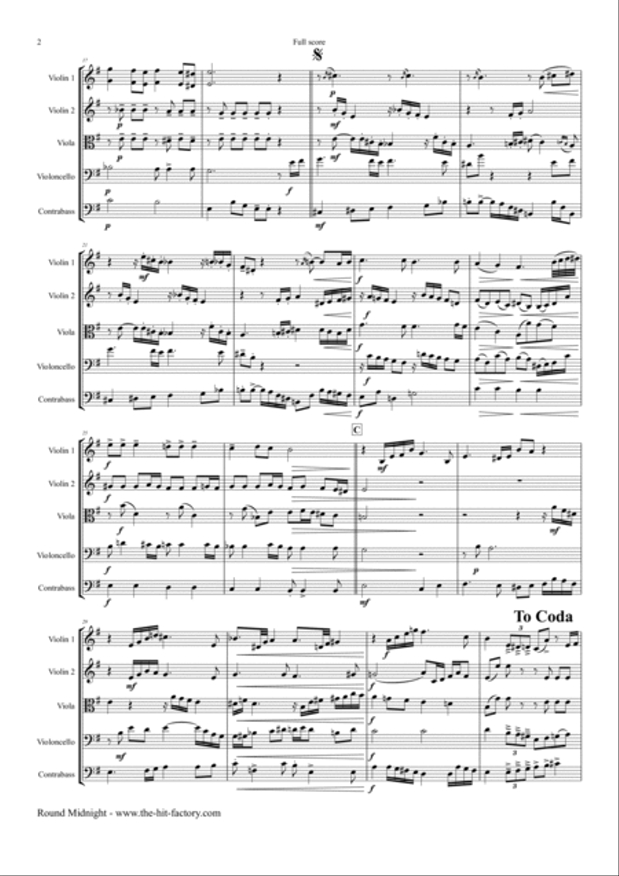 'round Midnight Cello scores gallery preview page 2