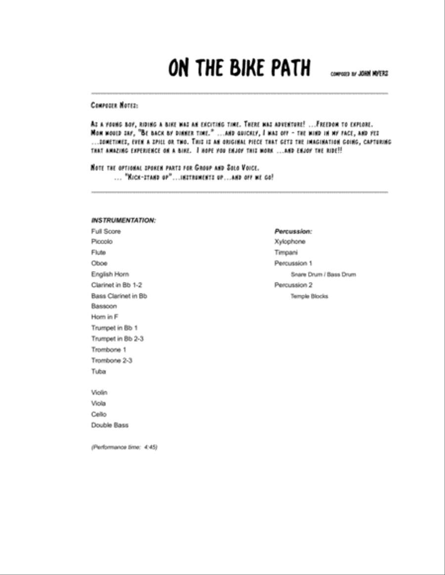 ON THE BIKE PATH Full Orchestra scores gallery preview page 2