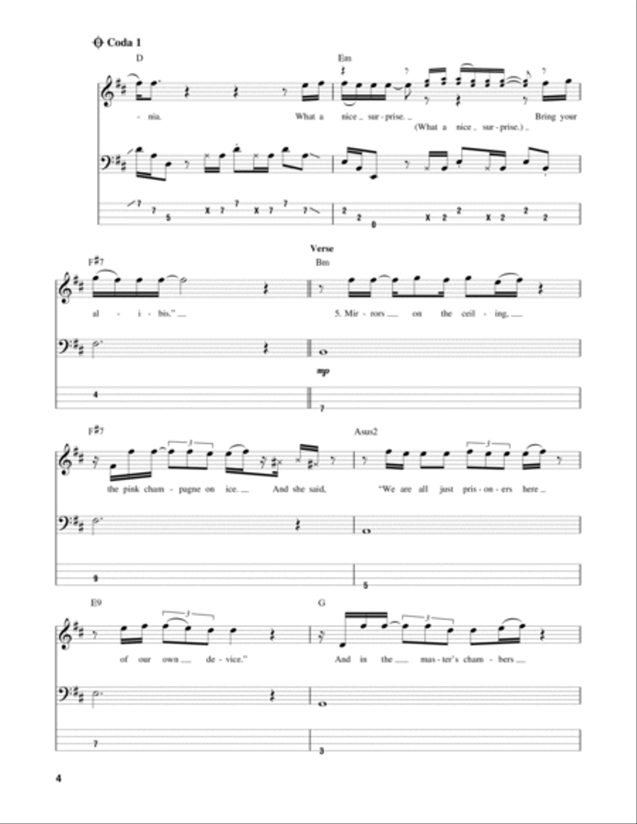 Hotel California Guitar Tablature scores gallery preview page 4