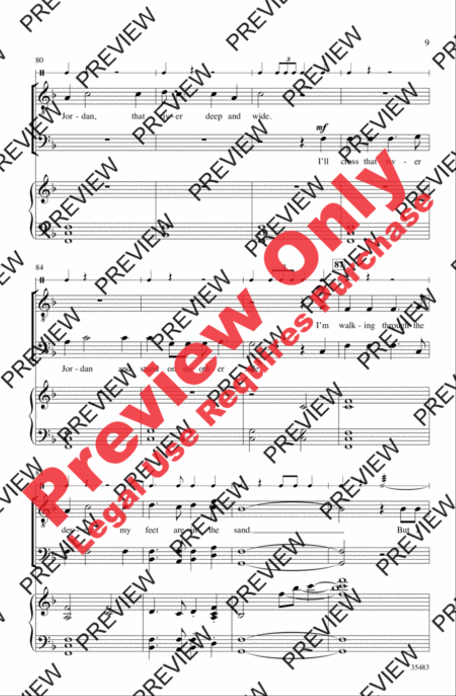 On My Way to Jordan Men's Choir scores gallery preview page 9