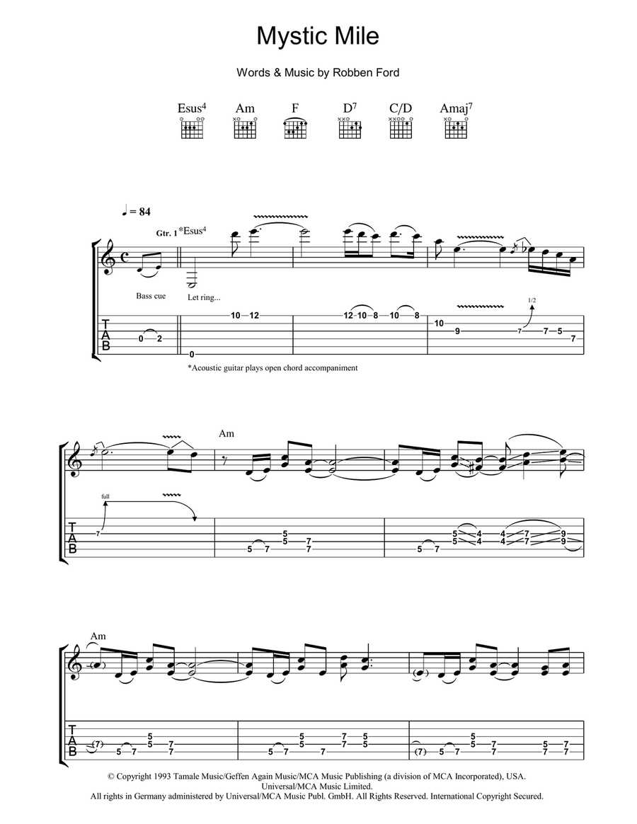 Mystic Mile Mystic Mile Electric Guitar scores gallery preview page 1