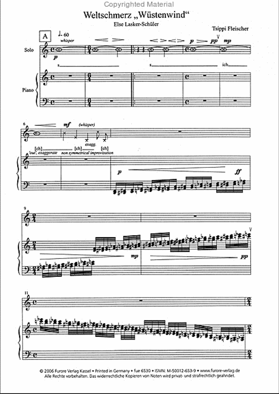 Weltschmerz Wustenwind (World-Weariness-Desert Wind) Voice Solo scores gallery preview page 2