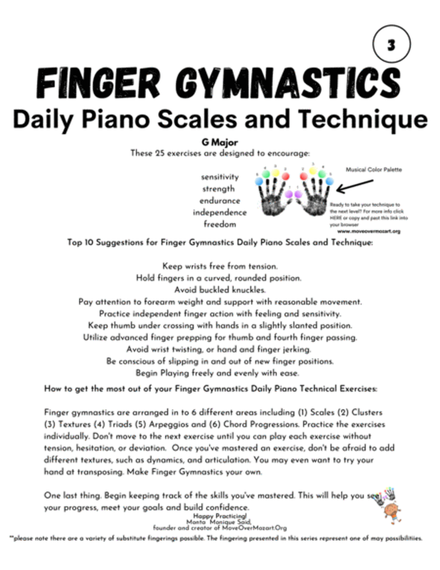 Finger Gymnastics: 25 Daily Piano Scales and Technique in G Major image number null