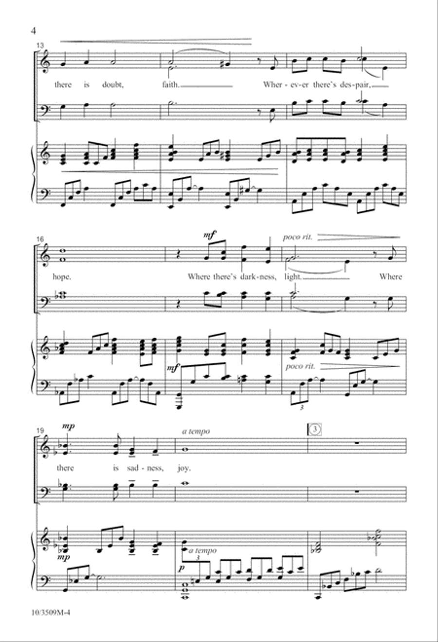 Make Me An Instrument of Thy Peace 4-Part scores gallery preview page 5