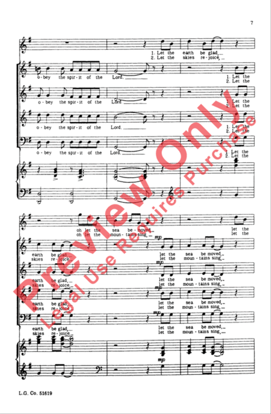 Obey the Spirit of the Lord 4-Part scores gallery preview page 7