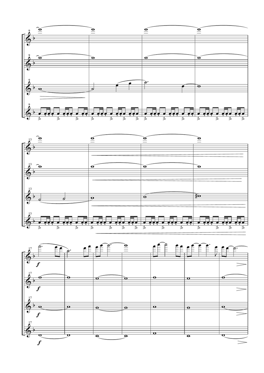 Last Of The Mohicans (main Theme) Woodwind Quartet scores gallery preview page 4