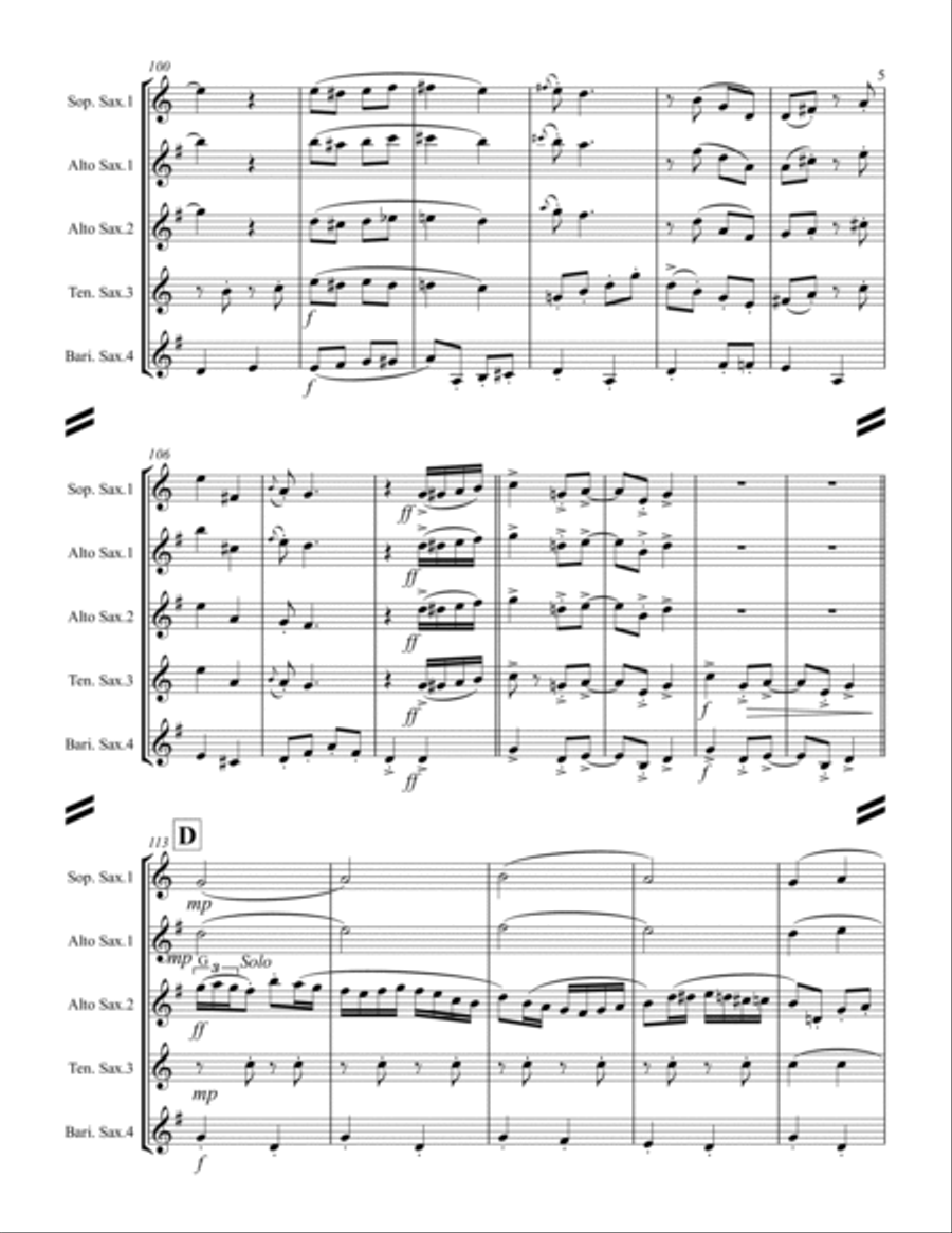 Pennsylvania Polka Saxophone Quartet scores gallery preview page 6