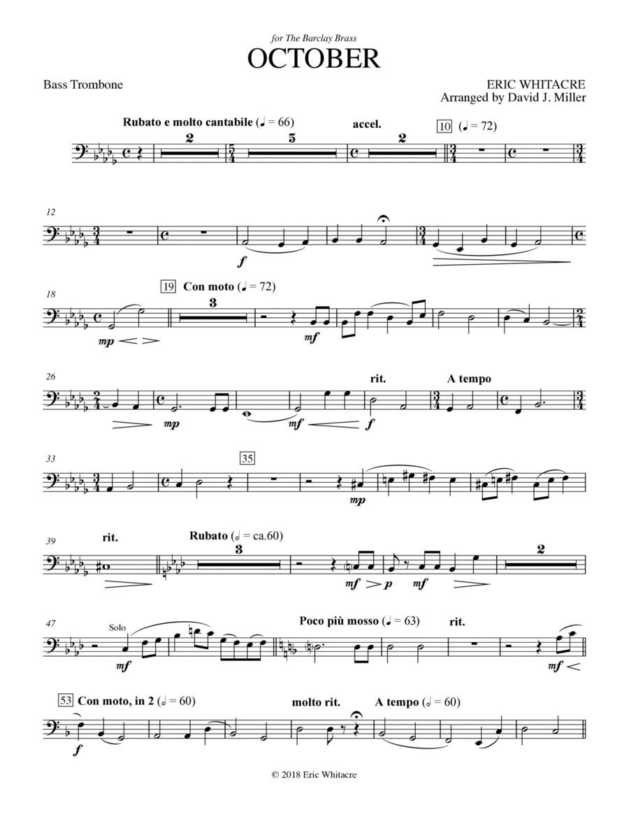October - Bass Trombone