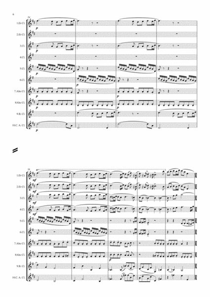 Dvorak: Serenade for Strings Op.22 Mvt. I - clarinet choir (dectet/decet) image number null