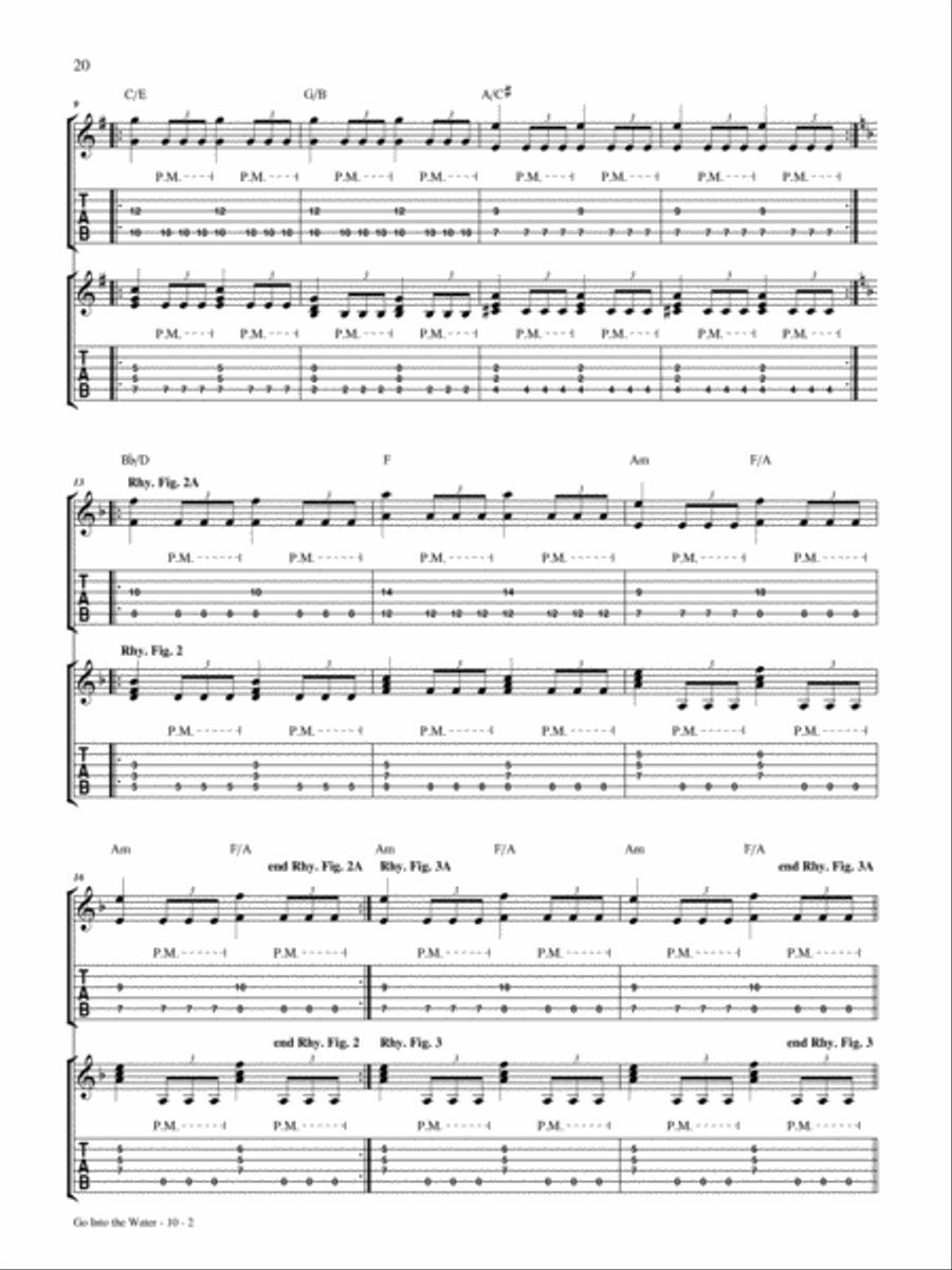 Go Into the Water Guitar Tablature scores gallery preview page 2