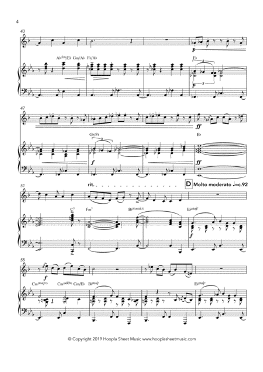Bossa Nova Bleak Midwinter Trumpet Solo scores gallery preview page 4