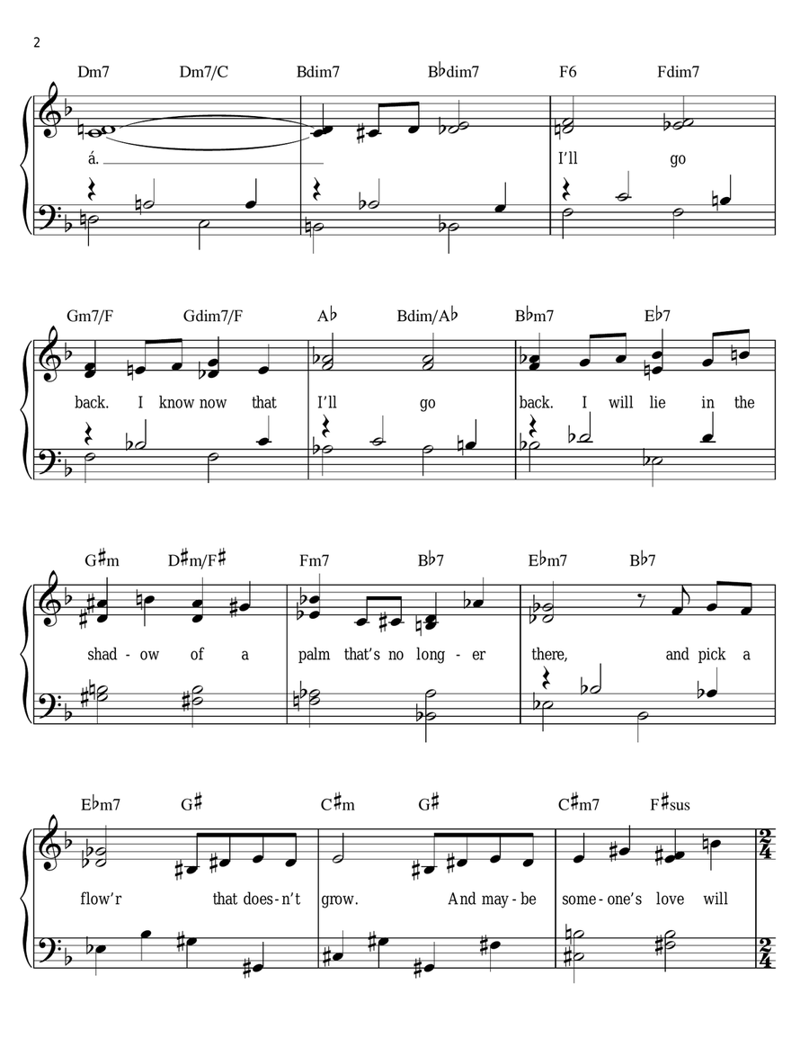 Song Of The Sabia (Sabia) Easy Piano scores gallery preview page 2