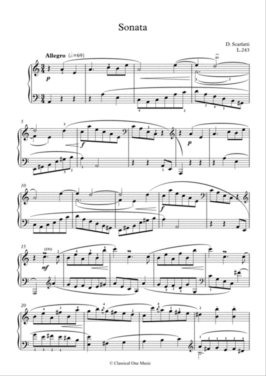 Scarlatti-Sonata in a-minor L.243 K.451(piano) Piano Solo scores gallery preview page 2