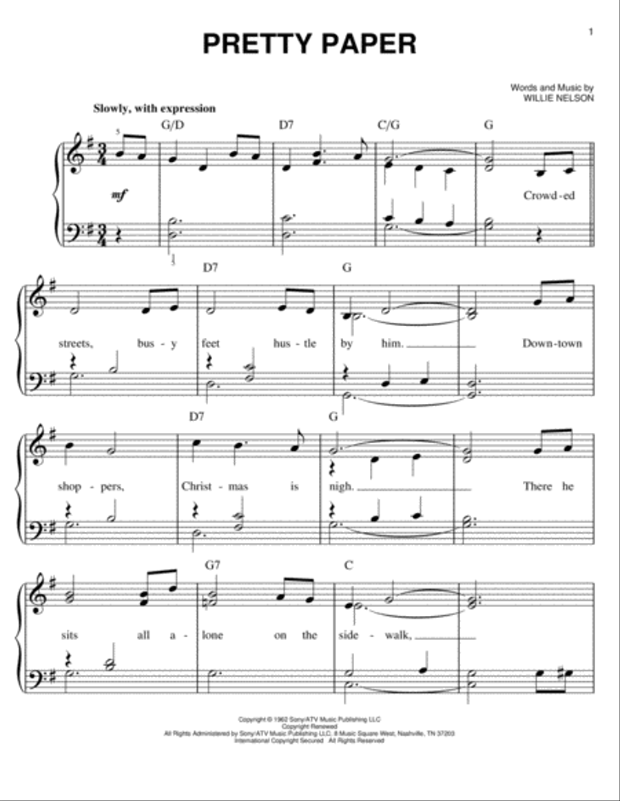 Pretty Paper Easy Piano scores gallery preview page 1