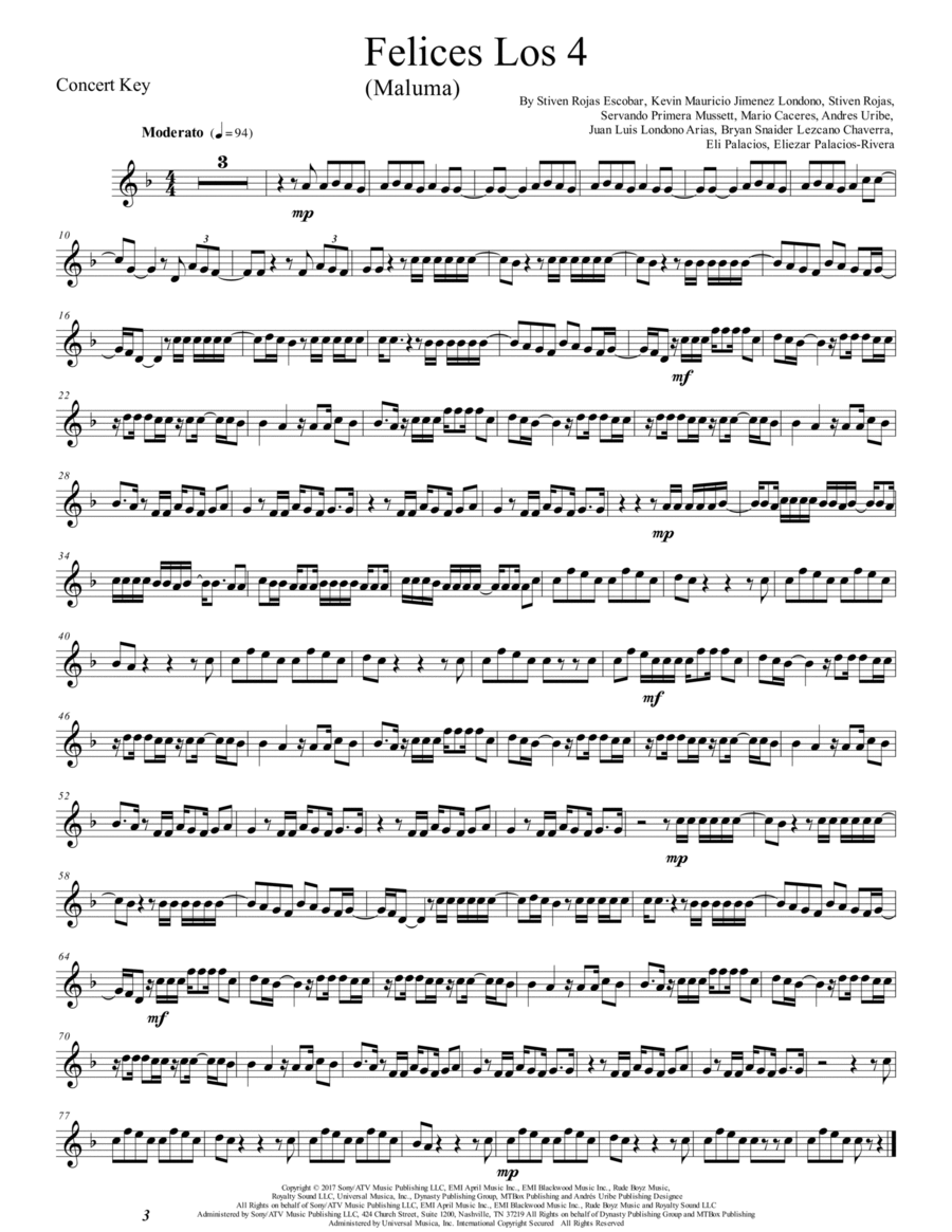 Felices Los 4 Violin Solo scores gallery preview page 1