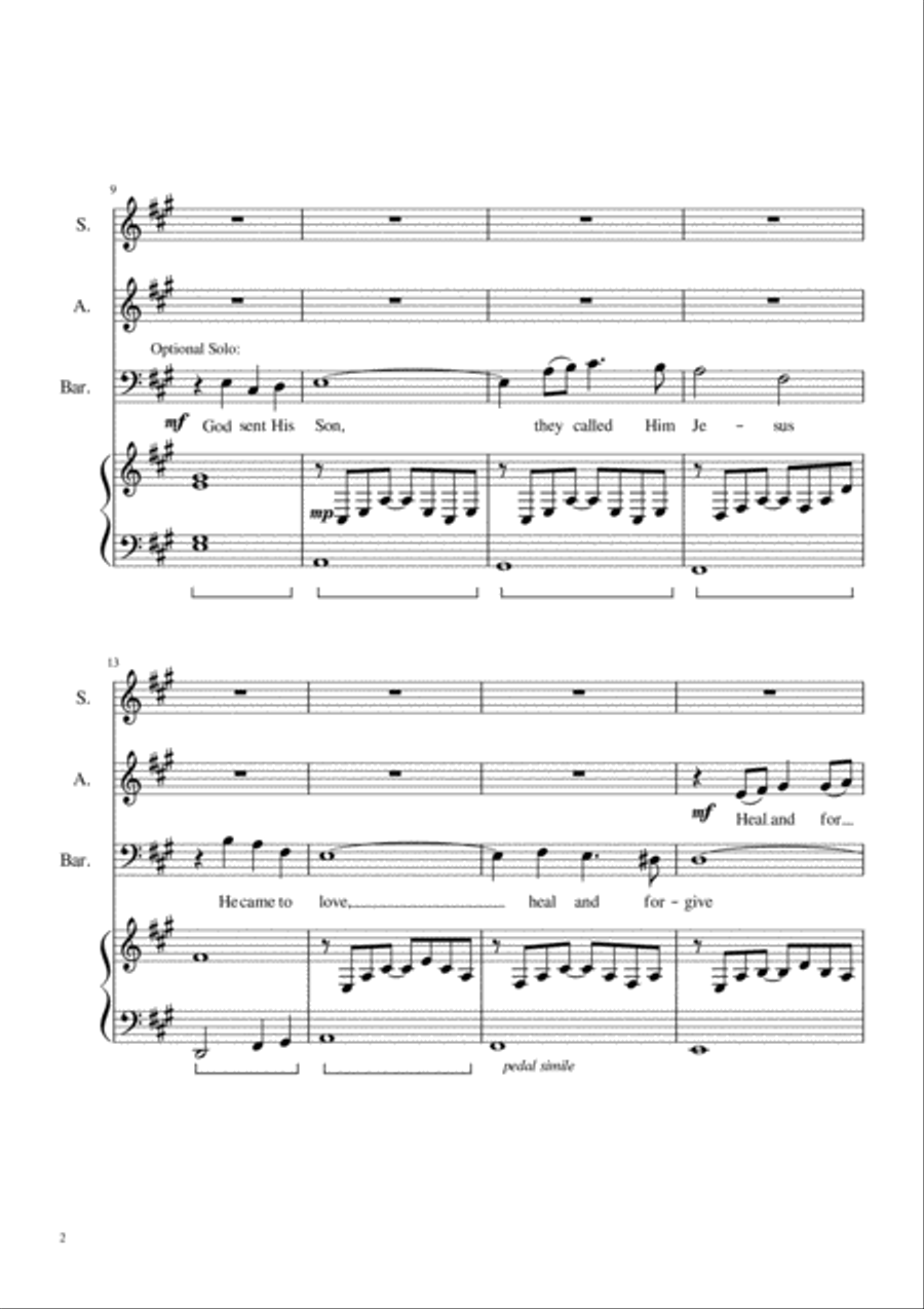 Because He Lives 3-Part scores gallery preview page 3