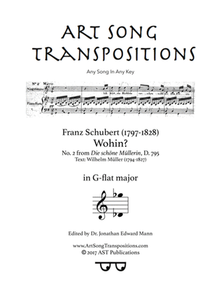 SCHUBERT: Wohin? D. 795 no. 2 (transposed to G-flat major)