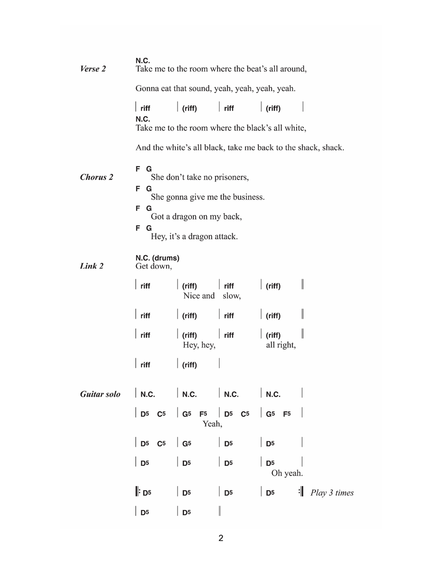Dragon Attack Acoustic Guitar scores gallery preview page 2
